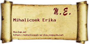 Mihalicsek Erika névjegykártya